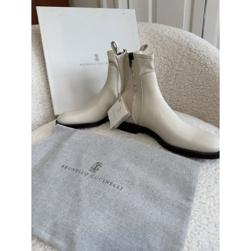 NWT Brunello Cucinelli - Women's Ankle Boots‎ Ecru Size 37